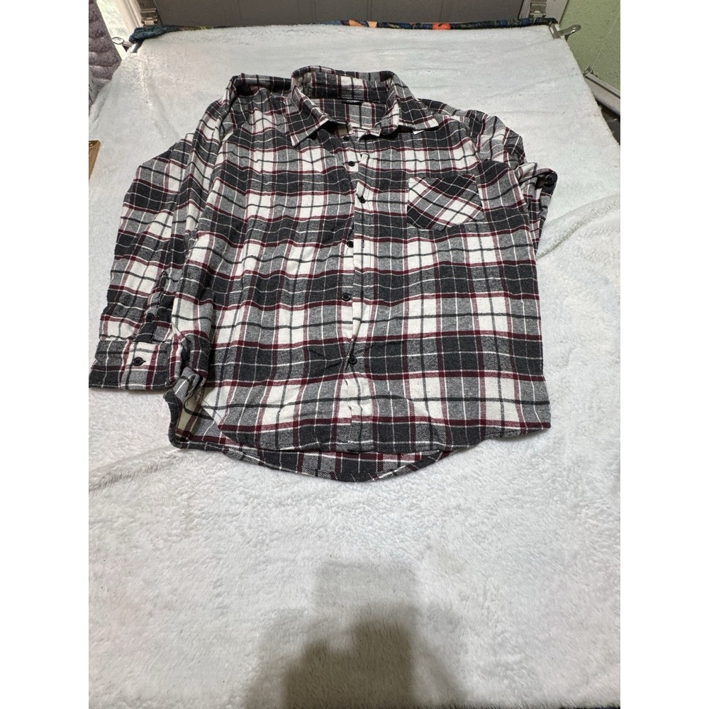 Tango Hotel Flannel Red And Black Men's Size Large Long Sleeve Button Up Lumber‎